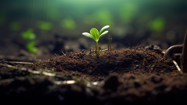 Una planta que crece en el suelo