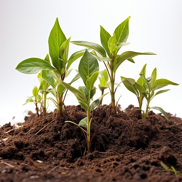 una planta que crece en un terreno de tierra