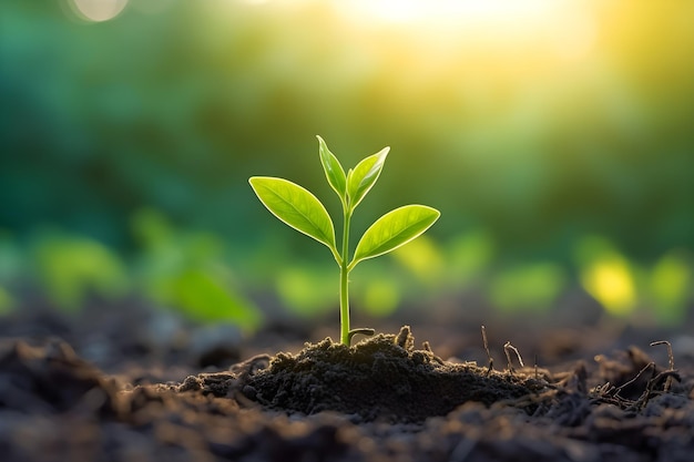 Una planta que crece de la tierra