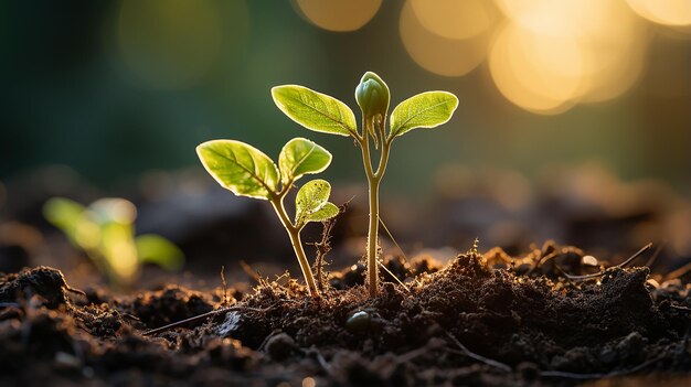 Planta que cresce em solo ensolarado