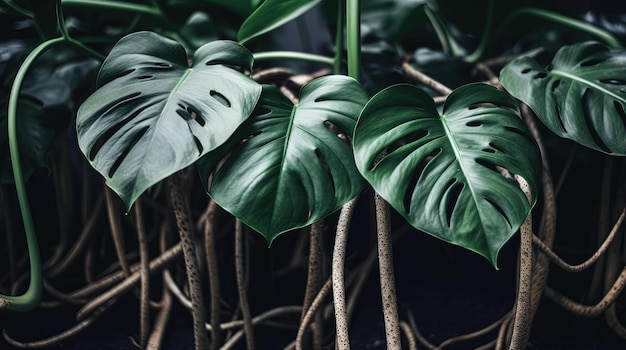 Una planta con raíces de vid.