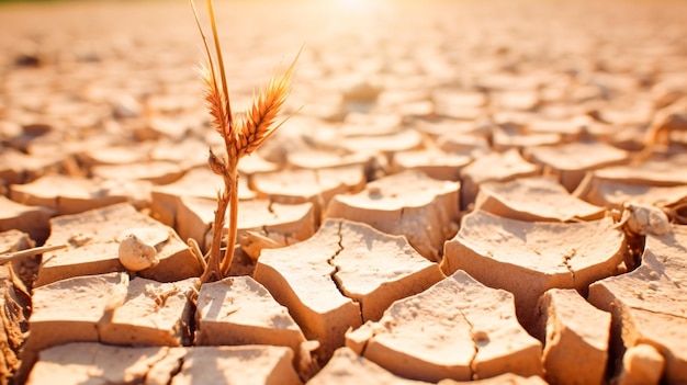 Planta resiliente prosperando em terreno árido IA generativa