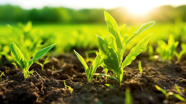 Foto planta de siembra de semillas planta en el suelo agricultura planta de fondo con crecimiento de plantas en el suelo