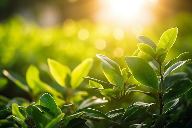 una planta con el sol brillando a través de las hojas