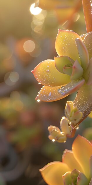 Foto planta suculenta después de la lluvia