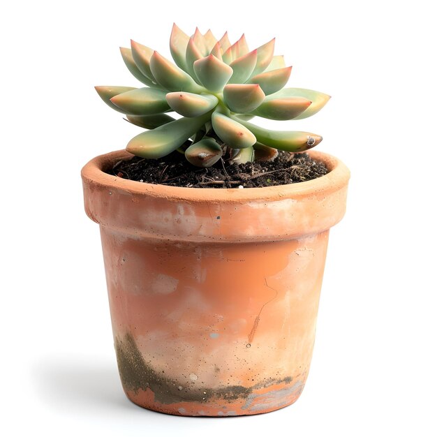 Planta suculenta verde saludable en una olla de terracota perfecta para la decoración del hogar y proyectos de jardinería diseño simple pero elegante AI