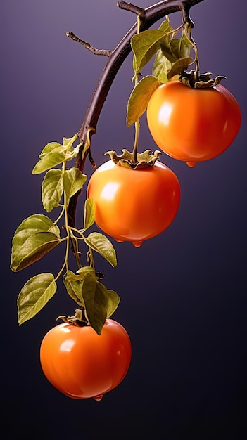 Foto una planta con tomates rojos y hojas verdes