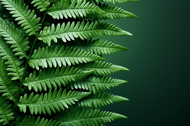 Foto planta tropical polypodiopsida hojas de helecho verde exuberante derecho copia espacio