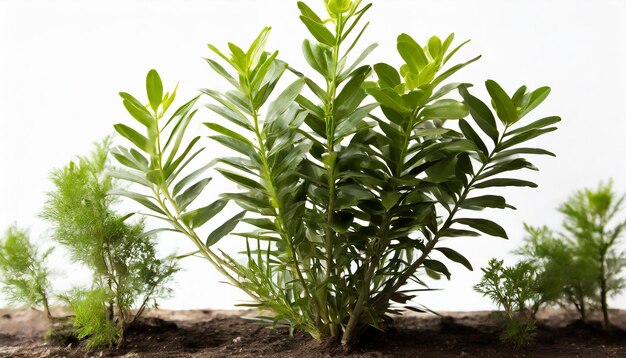 Planta verde aislada sobre un fondo blanco