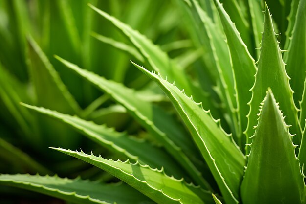 Foto planta verde exuberante de aloe elegance com folhas espinhosas