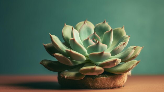 Una planta verde con un fondo verde.