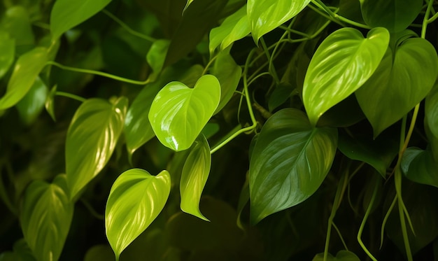 Una planta verde con una hoja en forma de corazón