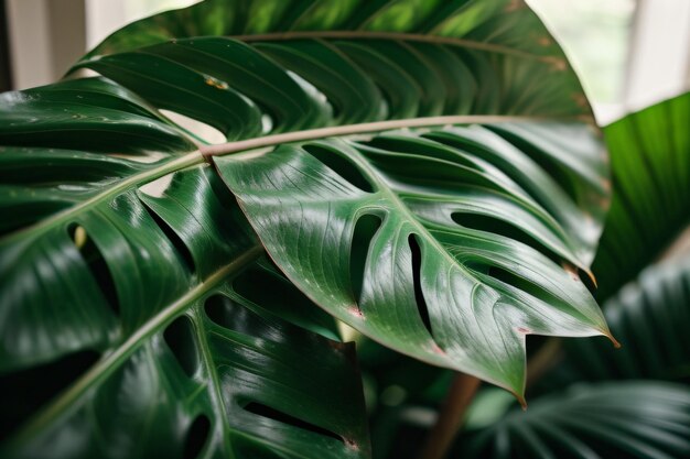 Una planta verde con una hoja grande que dice "no".