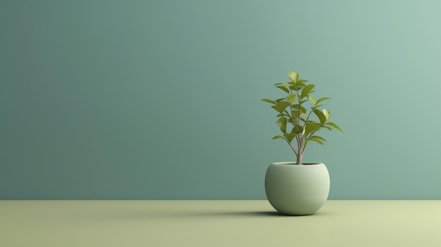 Una planta verde en una maceta sobre una mesa