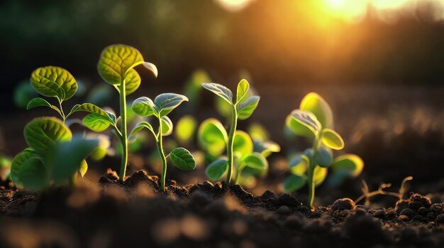 Foto planta verde que ilustra el concepto de nueva vida y el comienzo del crecimiento