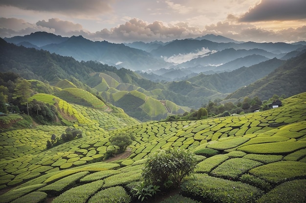 Plantação de chá em Cameron Highlands, Malásia