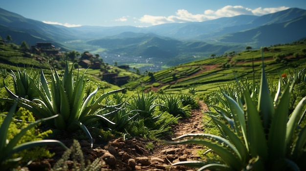 Plantación de Aloe Vera Generativa Ai