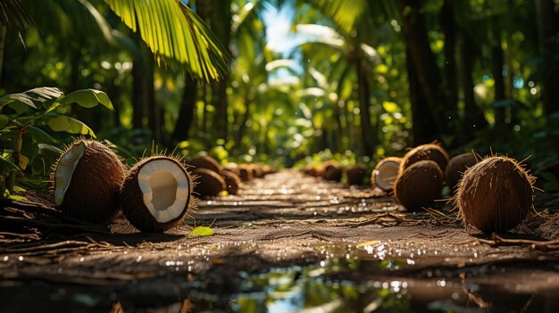 Foto plantación de coco