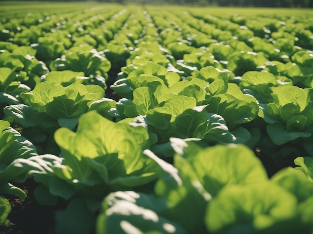 Plantación de lechuga hermosos cultivos