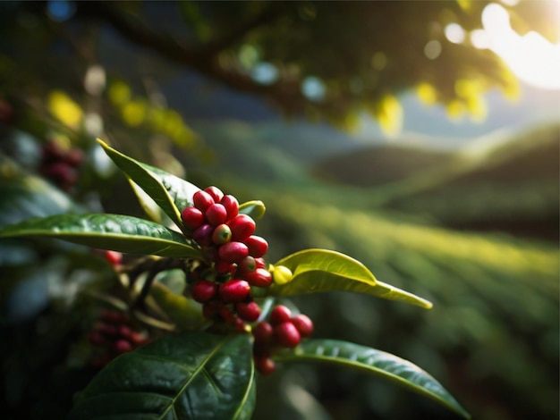 plantación de té de café