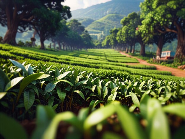 plantación de té de café