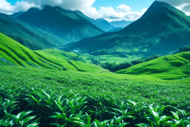 plantaciones de té verde jardín de té montañas