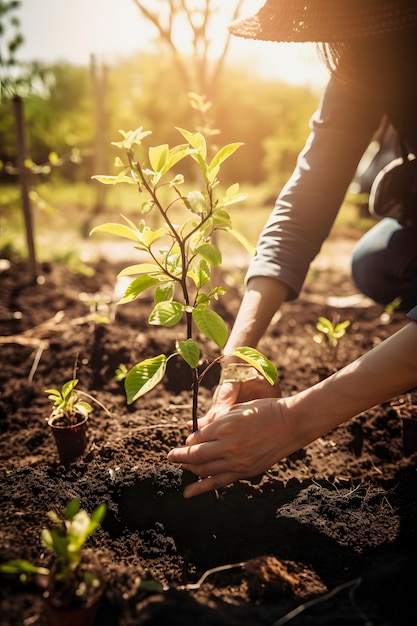 Plantando árboles para un futuro sostenible Jardín comunitario y conservación ambiental