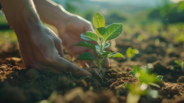 Plantar árvores na mão Conservação do ambiente Responsabilidade social corporativa