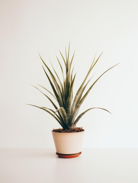 Foto plantar em um vaso em fundo branco