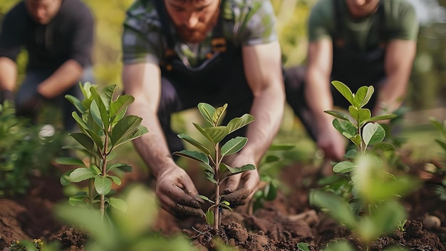 Foto plantar esperanza un pequeño bosque para el futuro concepto medio ambiente reforestación sostenibilidad comunidad naturaleza