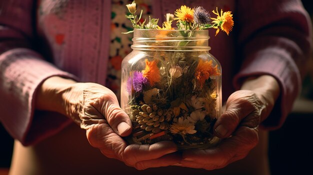 Plantar um jardim de flores primavera verão Foco seletivo IA generativa