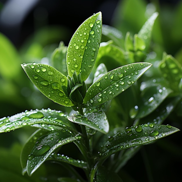 Plantas botânicas verdes frescas