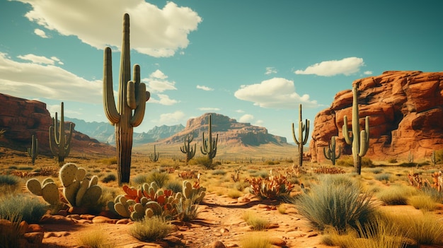 plantas de cactus en un desierto