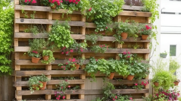 plantas colgadas en la pared