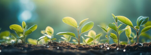 las plantas crecen en el verano