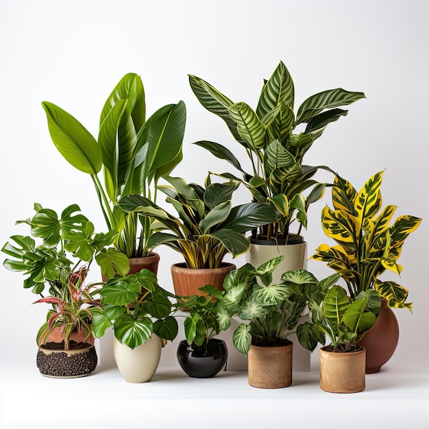 Foto plantas de casa em fundo claro