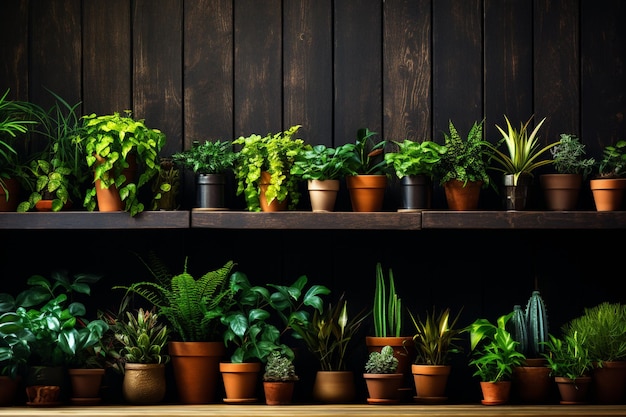 Plantas de casa numa mesa de madeira