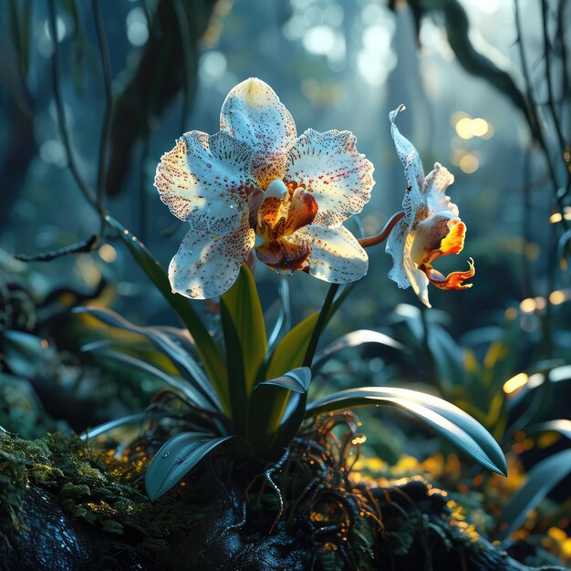 Foto plantas de orquídeas hd 8k papel de parede de ilustração vetorial imagem de estoque
