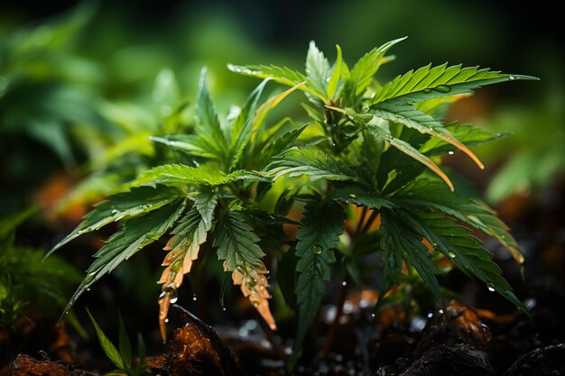 Foto las plantas de flores de marihuana de cannabis