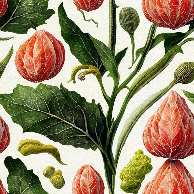 Foto plantas folhas e flores fantástico padrão perfeito
