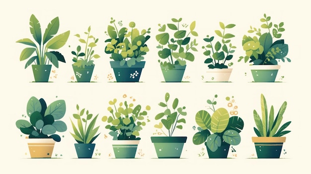 plantas en un fondo neutral