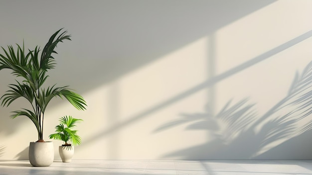 Las plantas de interior minimalistas con una sombra llamativa juegan un estilo de decoración tranquilo y sereno ideal para interiores modernos y espacios de bienestar.