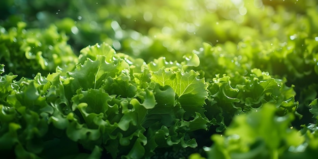 Plantas de lechuga prósperas en un invernadero bajo luz artificial listas para un crecimiento y una cosecha óptimos Concepto Cultivo de lecucha Configuración del invernadero Iluminación artificial Optimización del crecimiento de la planta