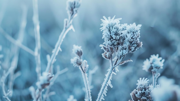 Plantas de maleza congeladas con hielos Fondo de invierno Espacio de texto