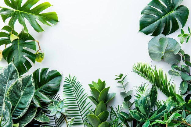 Foto plantas ornamentales sobre un fondo blanco