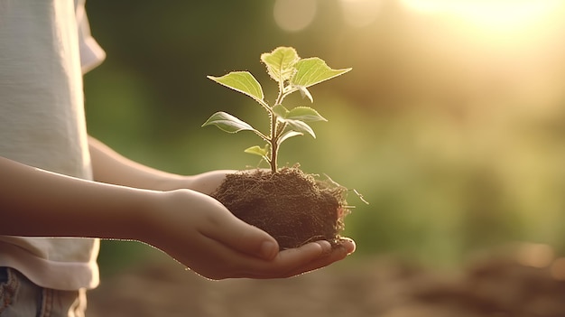 plantas que sostienen las manos