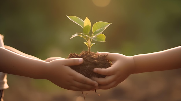 plantas que sostienen las manos