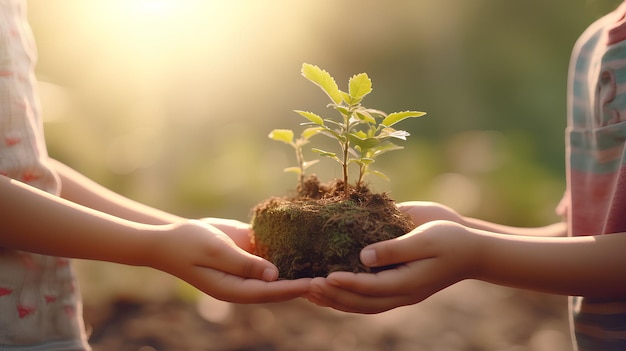 plantas que sostienen las manos