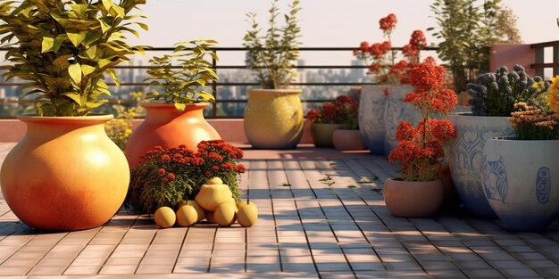 Las plantas en la terraza