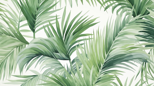 Foto plantas tropicais e vegetação aquarela ilustração de fundo